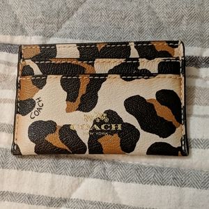 Animal print Coach card holder